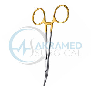 Pinzas Hemostáticas Quirúrgicas Halsted Mosquito Curvas Akramed Premium con Mango Dorado, Juego de Instrumentos de Acero Inoxidable, Certificación CE - Product Image 2