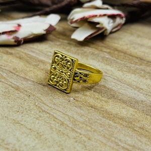 Trendy Design Filigree <b>Rings</b> Boho Brass Square Women 18k Gold Plated Geometric Geometric Statement Wholesale/OEM/ODM - Product Image 5