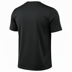 Custom Men's Black Summer Short Sleeve Crew Neck T-<b>Shirt</b> Moisture Wicking Premium 140g <b>Polyester</b> Blend Heat Transfer Printing - Product Image 2