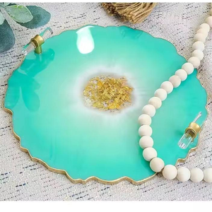 Bandeja de Servir de Resina Ecológica Hecha a Mano, de Alta Calidad, Personalizada, para Decoración de Comida India en el Hogar o Restaurante - Product Image 1