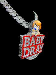 Pendentif personnalisé Hip Hop Iced Out en lettres VVS Moissanite, émail rouge, plaqué rhodium, argent 925, certifié pour hommes - Product Image 2