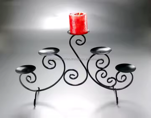 Bougeoir sur pied en fer forgé bougeoir en fer rustique décor à la maison Accent - Product Image 3