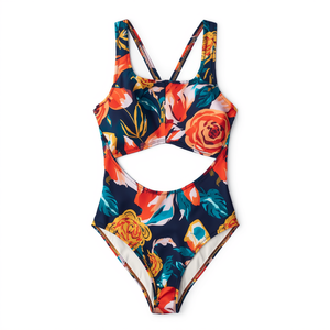 Traje de Baño de Una Pieza para Mujer con Corte Frontal, Bloques de Color y Diseño sin Costuras, Traje de Baño Moderno para Playa - Product Image 4