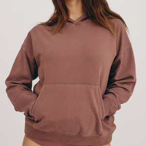 Sweat-shirt à capuche court pour femme, tricoté, coupe ample, avec fermeture éclair, de haute qualité, design personnalisé - Product Image 1