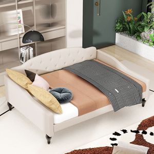 Divano letto a chiuffo Beige a grandezza naturale con mobili da soggiorno imbottiti - Product Image 3