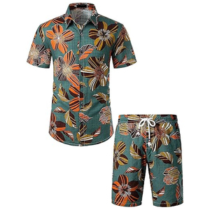 New Arrival Men Summer Printed Short And Shirts Sets Beach Wear 2 Piece Set New Design Custom And Breathable For Sets - Product Image 1