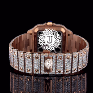 Reloj Mecánico de Lujo, Elegante y Clásico, con Cristales de Moissanita y Diamantes, 20 mm, Diseño Brillante en Acero Inoxidable, 10 mm - Product Image 4