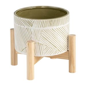 White Ceramic Flower <b>Pot</b> Geometric Pattern Planter Modern <b>Succulent</b> Planter Desktop Decor - Product Image 5