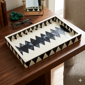 Factory prices handmade resin inlay tray in cheapest prices, bone inlaid resin trays for home, hotel and restaurant - Product Image 1