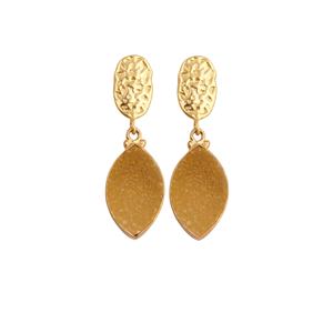 เครื่องประดับแฟชั่นทำด้วยมือทำจากหินอัญมณีดรูซี่รูปหยดน้ำตุ้มหูชุบทอง - Product Image 1