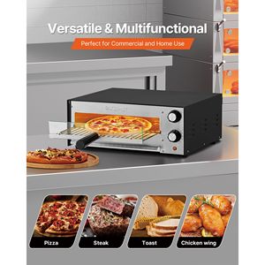 12-Inch Electric Countertop Pizza Oven Timing Temp Control 1450W Indoor Pizza Maker 572 Fahrenheit Max Temp <b>Toasters</b> Pizza Ovens - Product Image 6