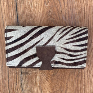 ใหม่กระเป๋าสตางค์หนังแท้พับสองทบสำหรับผู้หญิงหนังวัว100% ตะวันตกที่ใส่บัตรเครดิตหนังวัวกระเป๋าสตางค์แบบบางสำหรับผมพิมพ์ลายสัตว์ - Product Image 4