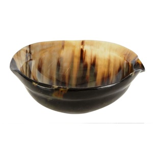 Bol de service en corne, article très vendu, design moderne et minimaliste, écologique, tons bruns, poli, léger (0,4 kg) - Product Image 2