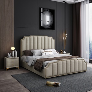 เตียงโรงแรมขนาดคิงไซส์ ราคาสุดคุ้ม รุ่นมาร์ตี้ ฟิกโก ดีไซน์หรูหราทันสมัย หุ้มหนัง ตกแต่งแบบ Tufted  พร้อมแผงตกแต่งพิเศษ  โครงเตียงนุ่มสบาย ทำจากไม้ปาร์ติเคิลบอร์ด - Product Image 2