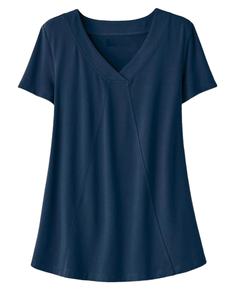 เสื้อยืดผ้าฝ้าย100% คอวีสำหรับผู้หญิงสไตล์นิ่มแบบยั่งยืนคอวีพิมพ์ลายคุณภาพสูงผ้าสแปนเด็กซ์ XS-XL ใช้ในชีวิตประจำวัน - Product Image 5