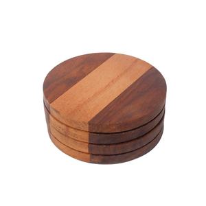 Posavasos Cuadrados de Madera de Acacia, Protección para Mesa, Encimera y Superficies, Tamaño 4 x 4 Pulgadas - Product Image 1