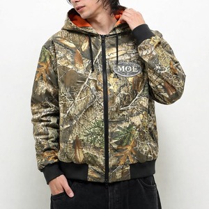 Sudadera con capucha de camuflaje para hombre, de algodón, con cremallera, diseño personalizado DTG, estampado Real Tree, para caza, con bolsillo interior. - Product Image 4