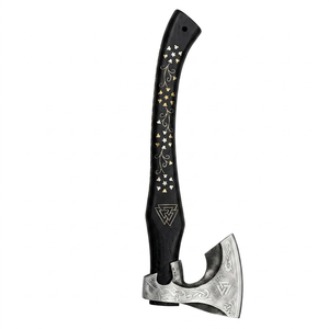 Hache Viking en acier au carbone faite à la main personnalisée Hache barbu Haches Viking d'extérieur avec manche en bois - Product Image 1
