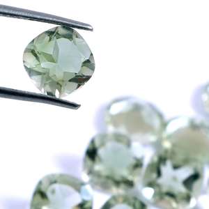 Lot en gros de pierres précieuses naturelles en améthyste verte, taille coussin carrée, facettées, calibrées, 12x12mm, pour la fabrication de bijoux - Product Image 2