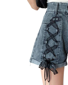 Women High Waist Denim Shorts Casual Stretch Jean Shorts Summer Fashion Ripped Blue Short Pants Soft Cotton Daily Wear Ladies - Product Image 2