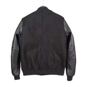 Veste de style universitaire pour homme, nouvelle collection, manches en cuir, corps en laine, vente en gros - Product Image 2