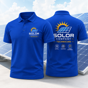 Camisa Azul Rey de Manga Corta para Hombre de Solar Company, Uniforme de Trabajo para Técnico, ODM, Ecológica, Tejida en Algodón/Bambú - Product Image 1
