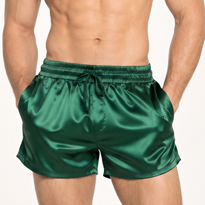 <b>Men</b> Sleepwear Underwear <b>Silk</b> Satin Boxers Shorts Nightwear <b>Pajamas</b> Shorts Lightweight Nylon Shorts <b>Men</b> Silky Sleep Shorts - Product Image 3