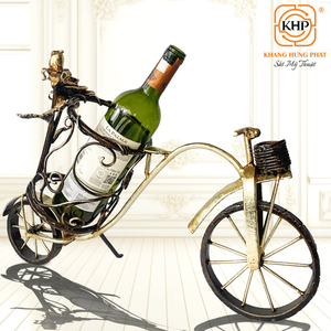 Wholesale Vintage Bicycle Shape Wine Rack Wrought Iron <b>Art</b> Sculpture Hand Forged Durable Home Decor Customizable Design - Product Image 1