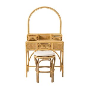 Coiffeuse en rotin de haute qualité pour enfants, mobilier de chambre d'enfant, belle table de maquillage tressée, prix usine - Product Image 2