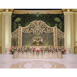 Grand panneau doré élégant pour mariage, panneaux de fond de scène de style asiatique et américain, Malaisie - Product Image 1