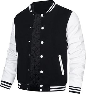 Custom Unisex Winter Regular Varsity <b>Jacket</b> <b>with</b> Stand Collar Geometric & Patchwork Designs <b>Fleece</b> <b>Lining</b> Streetwear Style - Product Image 5