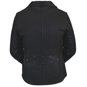 Veste en cuir véritable pour femme, édition de qualité supérieure, avec tissu respirant et doux, personnalisable avec des éléments tricotés, en promotion. - Product Image 3