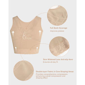 Sujetador de compresión posquirúrgico para mujer, top moldeador con realce de senos, cierre frontal, soporte de espalda y faja. - Product Image 5