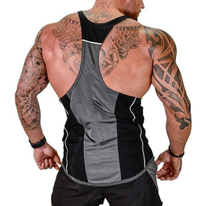 Men's <b>Black</b> Solid Color Sporty Tank Top Quick Dry <b>Knitted</b> O-Neck Sleeveless Workout <b>Vest</b> - Product Image 4