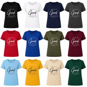 เสื้อยืดลำลองผู้หญิงสีลาเวนเดอร์ คอกลม แขนสั้น พิมพ์ลายตัวอักษร ผ้าฝ้าย 100% ระบายอากาศได้ดี ทรงเข้ารูป ใส่ได้ทุกฤดู - Product Image 2