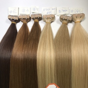 Extensiones de cabello humano virgen Remy vietnamita 100% con cinta adhesiva, puntas gruesas, cabello humano de doble capa, paquetes a precio mayorista - Product Image 5