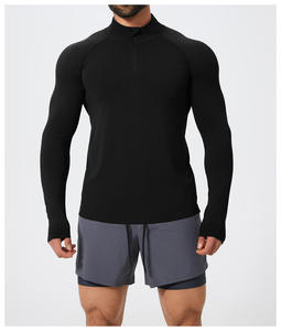 Camiseta de Manga Larga para Hombre, Cuello Redondo, Corte Regular, Color Sólido, Informal, de Algodón Tejido Transpirable - Product Image 3