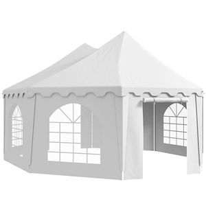 Grande Tenda per Feste 6,8m x 5m con 2 Porte in Acciaio e Tessuto in PVC, Include Borse per il Trasporto, Ideale per Matrimoni, Barbecue ed Eventi - Product Image 1