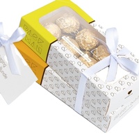Boîte cadeau de truffes au chocolat de luxe avec plateau en PVC |   Boîte d'emballage fantaisie personnalisée pour confiseries