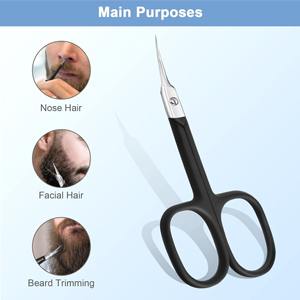 Tijeras para Cutículas Extra Finas, Acero Inoxidable con Alto Contenido de Carbono, Hojas Rectas, Diseño Ergonómico de Plástico, Uso Personal y Profesional - Product Image 3
