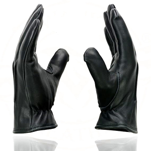 Gants de moto en cuir de vachette noir pour homme Samroz Sports - Product Image 3