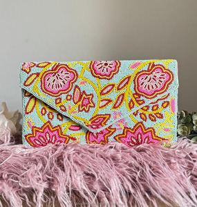 Bolso de Mano Tipo Clutch con Cierre de Botón con Cuentas de Perlas y Bordado Floral, de Lujo, para Fiesta de Noche, Boda, Diseño Personalizado - Product Image 3