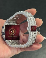 Jam Tangan Kronograf Unisex Mewah Bahan Stainless Steel 42mm Bertabur Berlian Analog Mekanik GPS Berkualitas Tinggi dengan Mekanisme Lipat