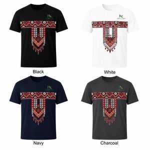 Camiseta Personalizada para Hombre con Estampado Étnico y Bordado Cruzado, Estilo Casual de Verano, Ropa Urbana Cultural, Transpirable, de Algodón, con Diseño Gráfico - Product Image 6