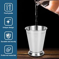 Copas de Cóctel Mint Julep de Acero Inoxidable Ecológicas de Primera Calidad con Logotipo Personalizado Grabado con Láser para Fiestas, Bares, Clubes y Pubs