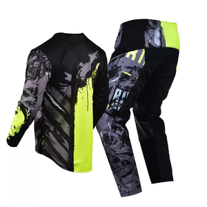 Ensemble maillot et pantalon de motocross, design personnalisé, combinaisons de motocross à manches longues, impression par sublimation, vêtements de sport de motocross, combinaison de course - Product Image 2