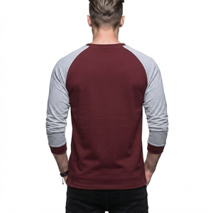 Camiseta de Manga Larga para Hombre de Alta Calidad con Diseño Liso y Ribete en Contraste, Venta al Por Mayor, Disponible con Precio OEM - Product Image 2