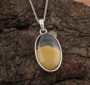 Collar con Colgante de Jaspe Natural, Plata de Ley 925, Estilo Vintage, Minimalista, Simple, Amuleto Unisex, Joyería Artesanal, Venta al por Mayor, Personalizado - Product Image 4