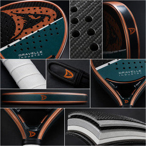 Juego de Raquetas de Pádel de Fibra de Carbono Personalizadas, Raquetas de Tenis de Pádel Profesionales de 360 g con Red de Nailon y Núcleo de EVA, Empuñadura Blanca - Product Image 4