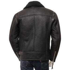 Veste en cuir pour homme, véritable fourrure chaude et épaisse, manteau d'hiver décontracté pour l'extérieur, mode streetwear, capuche, manteaux en peau de mouton écologiques - Product Image 2